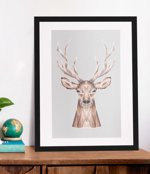 Stag with Grey background
