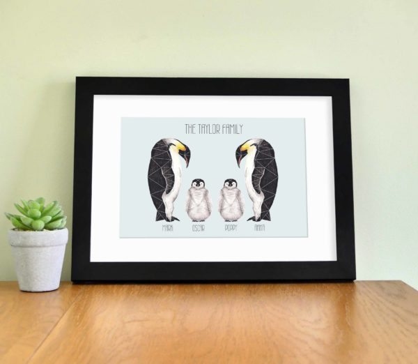 Penguin family Print