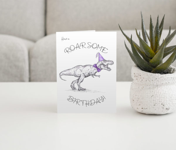 Dino party greeting card