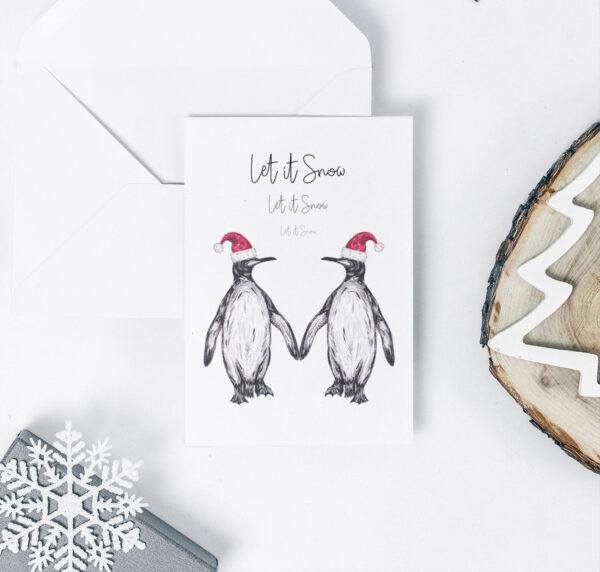Pair of Penguins Christmas card