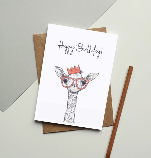 Giraffe party greeting card