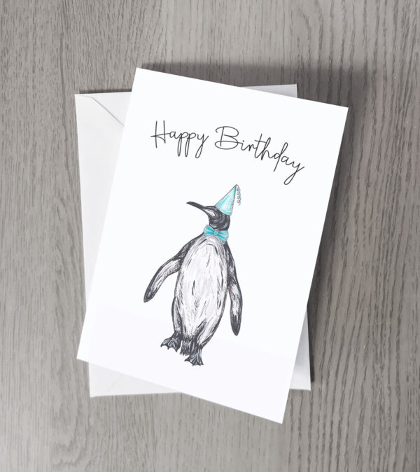 Penguin party greeting card