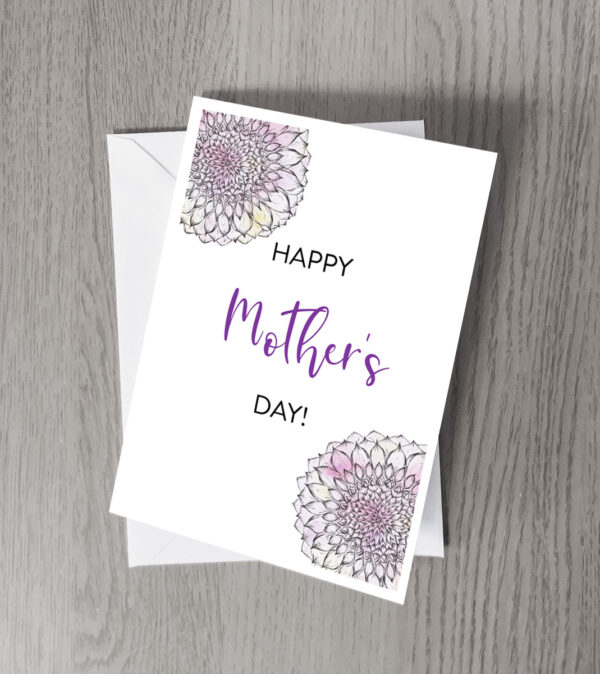 Mother's day dahlia card