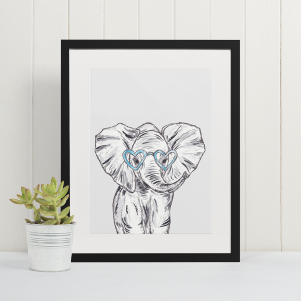 Elephant love print