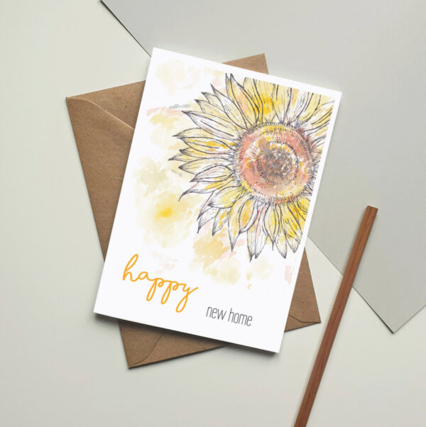 Sunflower new home card