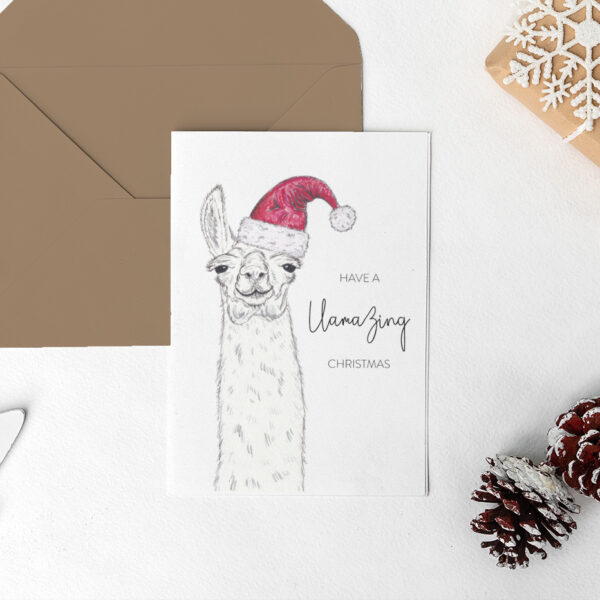 Llama Christmas card