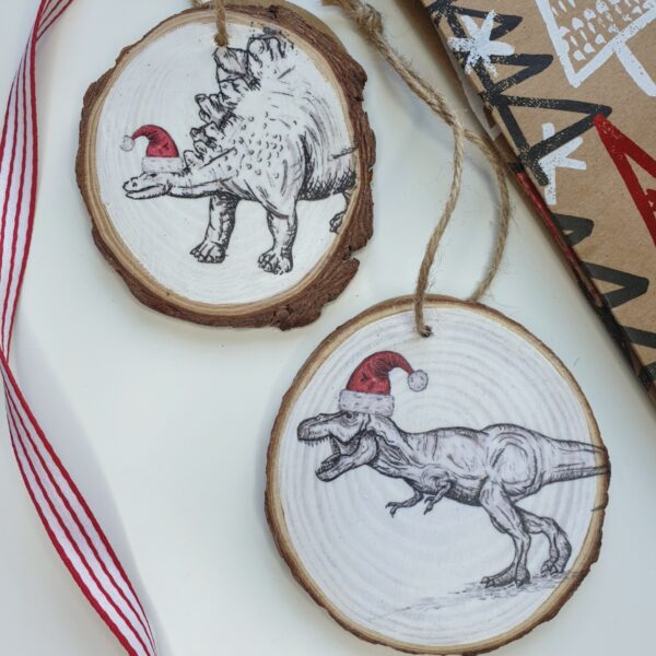 Dinosaur Christmas decorations