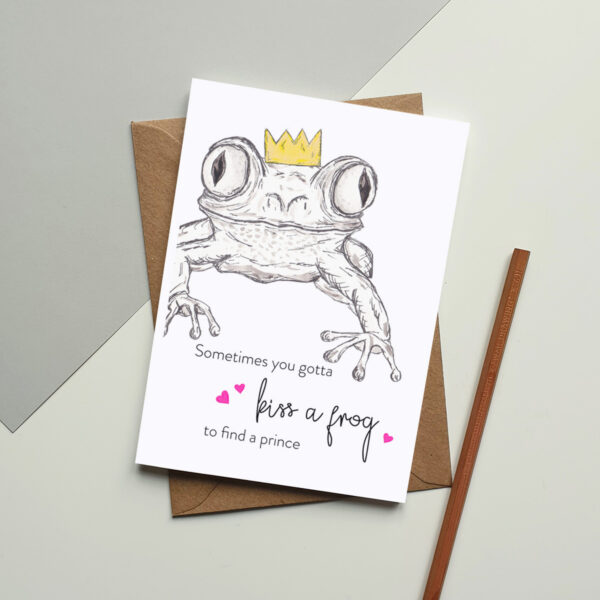 Kiss a frog card
