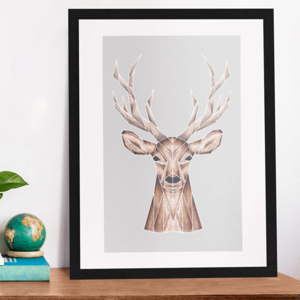 Stag with Grey background