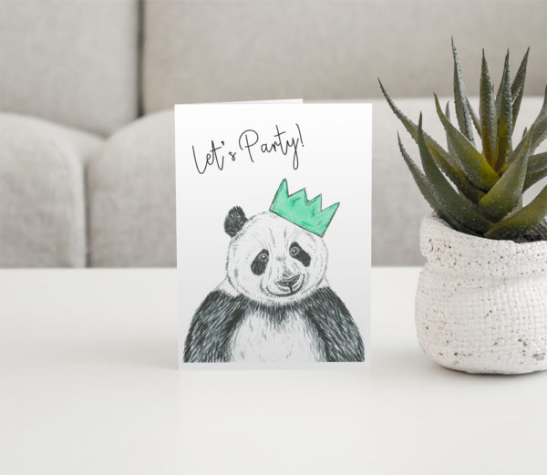 Panda party greeting card