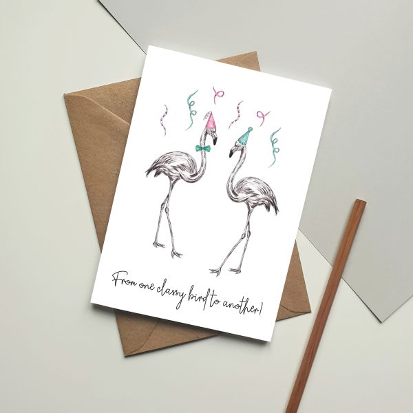 Flamingo party animal card