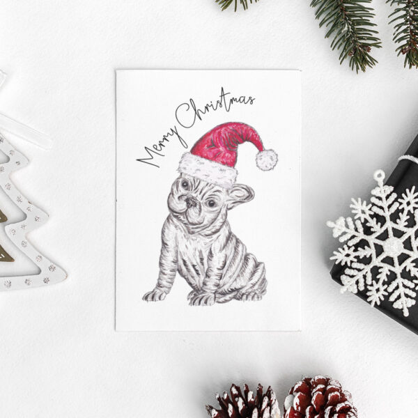 French Bulldog Christmas card