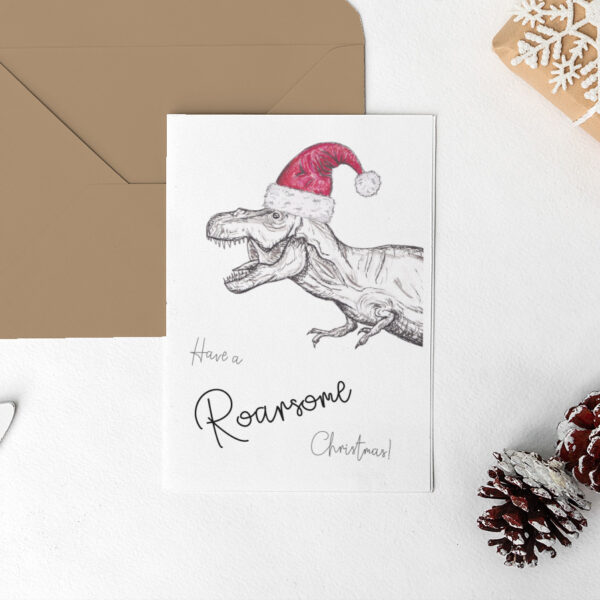 Dinosaur Christmas card